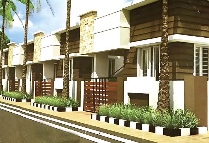 Row of individual retirement homes